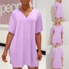 Yaz Iki Parçalı Set Kadın Giysileri Rahat V Yaka Kısa Kollu T Gömlek Üst Ve Şort Set Streetwear Seksi 2 Parça Kıyafetler wom için