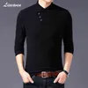 Liseaven Men's Black T-Shirt Long Sleeve Tshirts V-Neck T Shirts Male Casual Shirt Spring Summer Autumn Tops&Tees G1229