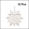 Christmas Festive Supplies Home & Gardenchristmas Decorations 12Pcs 4 Colors Plastic Fake Snowflake Party Hanging Pendants Year Xmas Tree Or