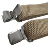 Bretelles robustes pour hommes, grandes et hautes, 38 cm de large X dos avec 4 clips solides, bretelles élastiques réglables pour pantalon de travail-noir marron