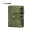 Carteiras Dropship Crazy Couro Couro 14 Cartões Slots Vintage Curto Bifold Carteira Homens com bolsos de moeda holográfico