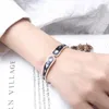 Nouveauté chaud 316 en acier inoxydable Style Vintage Rose or femme cristaux bracelet pour femmes amant cadeau Q0717