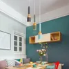 Pendant Lamps Triple LED Lights With Metal Lampshade For Dining Room Single Wood Decor Lamp Restaurant Lustre Lighting286F