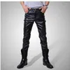 plus size black leather pants