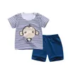 ZWY763 Bébé Garçons et Filles Mode Vêtements Ensembles D'été Enfants de Bande Dessinée Motif T-shirt Shorts 2 Pcs Costume Enfants Vêtements 210326