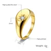 Trouwringen Aankomst Simple Design 316 Titanium Staal Dames 18K Gold Engagement Anniversary for