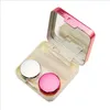 High quality reflective Cover contact lens case with mirror color contact lenses Storage set Container cute Lovely Travel kit box Women