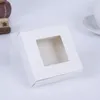 gift cardboard boxes package with pvc window white foldable paper kraft black craft wedding candy box packing