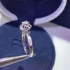 Anello bianco reale 14 K per le donne Origine Pietra preziosa Moissanite naturale Bizuteria Impostazione della tensione Gioielli in oro 14 carati a forma di corona