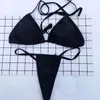 Kvinnors Badkläder Tong Luxury Designer Bikini Set Black Micro Mini Bikinis Två Pieces Swimsuit Sexig Biquini 2021 Mujer Brand Push Up XL