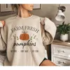 Felpa autunnale Farm Fresh Pumpkins Felpa unisex alla moda Maglietta girocollo coppia halloween festival classico top 211206