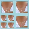 Hängsmycke Halsband Hängsmycken Smycken Mode Leaf Shape Pearl Necklace Womens Present Bridal Drop Leverans 2021 2LXEA