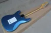 Metallic blue body Electric Guitar with Rosewood Scalloped fingerboard,Chrome hardware,Provide customized services