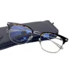 Top Design Men Eyebrow Pure-Titanium Glasses Frame 51-21-145 Classical Lightweight Retro-Vintage Plano Myopia Eyewear for Prescription fullset Box slunt