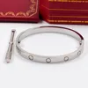 Designer de marca amor punhos pulseiras de ouro parafuso de ouro 316L titanium aço luxo cz chaves de fenda de pedra carter para mulheres homens com saco original