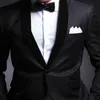 Schwarzer Hochzeits-Smoking für den Bräutigam, 2-teiliges Slim-Fit-Herrenanzüge-Set mit Schalkragen, individuellem Abschlussball, Business-Boyfriend-Jacke mit Hose 2020 X0909
