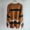 Luksusowe damskie Damskie Designer Swetry Casual Knit Contrast Color Long-Sleeved Fashion Pullover Sweter Sweter Neck