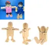 Peg docka lemmar rörliga trä robot leksaker trä docka DIY handgjord vit embryo marionett för barns målning DAA149