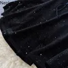 NEPLOE 2021 outono inverno novo elegante retro vector vestido festa alta cintura quadril uma linha vestido manga longa laço preto ropa 47005 y0823
