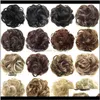 Elastic Hairpiece Curly Messy Bun Mix Gray Natural Synthetic Hair Extension Chic And Trendy Br5F9 Chignons Mtqpk