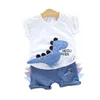 キッズボーイズ服セットファッション幼児男の子漫画恐竜の服カジュアルかわいい衣装2pcs 1 4Y 210429