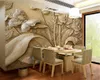 Custom wallpaper 3D embossed orchid butterfly TV backdrop Murals Living Room Bedroom Sofa Background Wall Painting