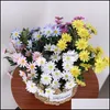 Festive Party Fournitures Gardenimation Petite Daisy Style rural Accueil Décoration Fleur Chrysanthemum Fake Greenery Artificial Plantes Decoratif