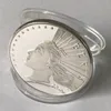 5 st icke-magnetiska mynt Metallkonst Hantverk Indian Lady American Eagle Silverpläterad 40 Mm 1 OZ Heminredning Samlarobjekt Konst och hantverk Sovneir-mynt