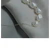 Fashion white color Baroque Pearl 18K Gold Earrings Cultivation Jewelry Aurora Bead Personality Mesmerizing Diy 210616