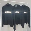 Bedruckte Sweatshirts mit Kapuze, bestickt, für Herren und Damen, silberfarbener reflektierender Textpullover