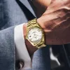 CADISEN Altın İzle Erkekler Otomatik Mekanik Üst Marka Lüks İzle Iş Su Geçirmez Miyota 8285 Hareketi Mens Wristwatch 210804
