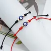 7 Knoten blaues böses Auge Armband Papierkartenarmband verstellbare glückliche rote Schnurarmbänder Paarschmuck Freundschaftsarmband 2 Stück/Set