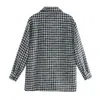 BLSQR Winter Women Houndstooth Coat Jacket Casual High Quality Warm Overcoat Fashion Long Shirt 210430