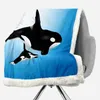 Blankets Irisbell Cartoon Whale Print Fuzzy Sherpa Blanket Home Bed Sofa Couch Decorative Square Throw Quilt Soft Plush Bedspread