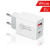 High Speed ​​Quick PD USB C Charger EU US 12W Dual Ports Type C Wall Chargers 2.4A Power Adapters för iPad iPhone 11 12 13 14 15 Pro Max Samsung Huawei F1