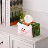 God jul, icke-vävt tyg Santa Claus Snögubbe Tissue Box Cover Bag Xmas Dekorationer Hem Bord Noel Nyår Dekoration JJA9229