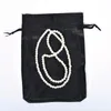 Emballage cadeau noir bijoux emballage Satin cordon sac Organza pour bonbons stockage fête fournitures 50 pièces