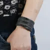 Punk Black Charm Armbanden Wrap Geweven Mode Handgemaakte Mannen Armbanden Dames Lederen Armband Mannen Bangle Wholesale Sieraden Gift