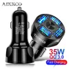 4 Port USB Car Charger LED Fast Charging Plug 7A Quick Phone Charge Adapter For iPhone 12 11 Samsung Xiaomi Huawei in Car