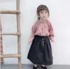 Kjolar 2022 Ankomst Sommarfjäder Baby Girls Långkjol Barn Barn Högkvalitativ bomull Linne Kläder Japansk stil