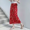 Fanieces 여성 여름 Boho Floral Print 쉬폰 긴 맥시 스커트 Sundress 보헤미안 빈티지 섹시한 해변 스커트 Streetwear 210520