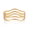 2021 Fashion Alloy Metal Geometry Hollow Out Bracelets Bangle for Women Wave Shape Cuff Bracelet Elegant Jewelry Bijoux Q0719