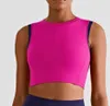 Outdoor Sports Vest Type Female Nude Yoga Outfits Bra Tank Tops Suit with Breast Pad High Collar Contrast Color Fitness Shirt Gym Clothes Blouse