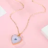 S2447 Fashion Jewelry Evil Eye Necklace Resin Love Heart Round Blue Eyes Pedant Necklaces