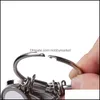Key Rings Jewelry Thermal Transter Sublimation Blanks Women Men Diy Three Round South American Alloy Sier Plated Pendants Designer Keychain