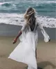 Women Sexy Cover Up White Boho Beach Dress Cotton Ups Circular Bikini Sarong Ropa De Playa Swimwear Women's