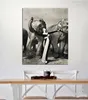 Ричард Аведон Dovima со слонами вечернее платье постер живопись домашний декор в рамке или без рамы Poppaper Material319m