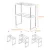 Stal nierdzewna Regulowany Wielofunkcyjny Kuchenka Mikrofalowa Rack Rack Stand Rack Stojący Posiadacze Double Kuchnia Domowa łazienka 211112