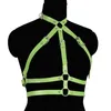 Bustiers & Corsets Handmade Gothic Green Leather Harness Fetish Underwear Sexy Lingerie Punk Crop Tops Cage Bralette Bondage Body