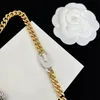 Womens Designer Ketting Parel Dame Kettingen Vrouwen Diamanten Brief Eenvoudige Luxe Elegante Gouden Ketting Bloem Jariser2692